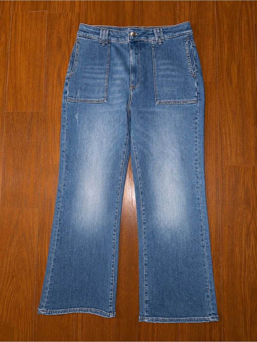 Anthropologie Pilcro Medium Blue Wide-Leg Denim Jeans Sz 16W NWOT